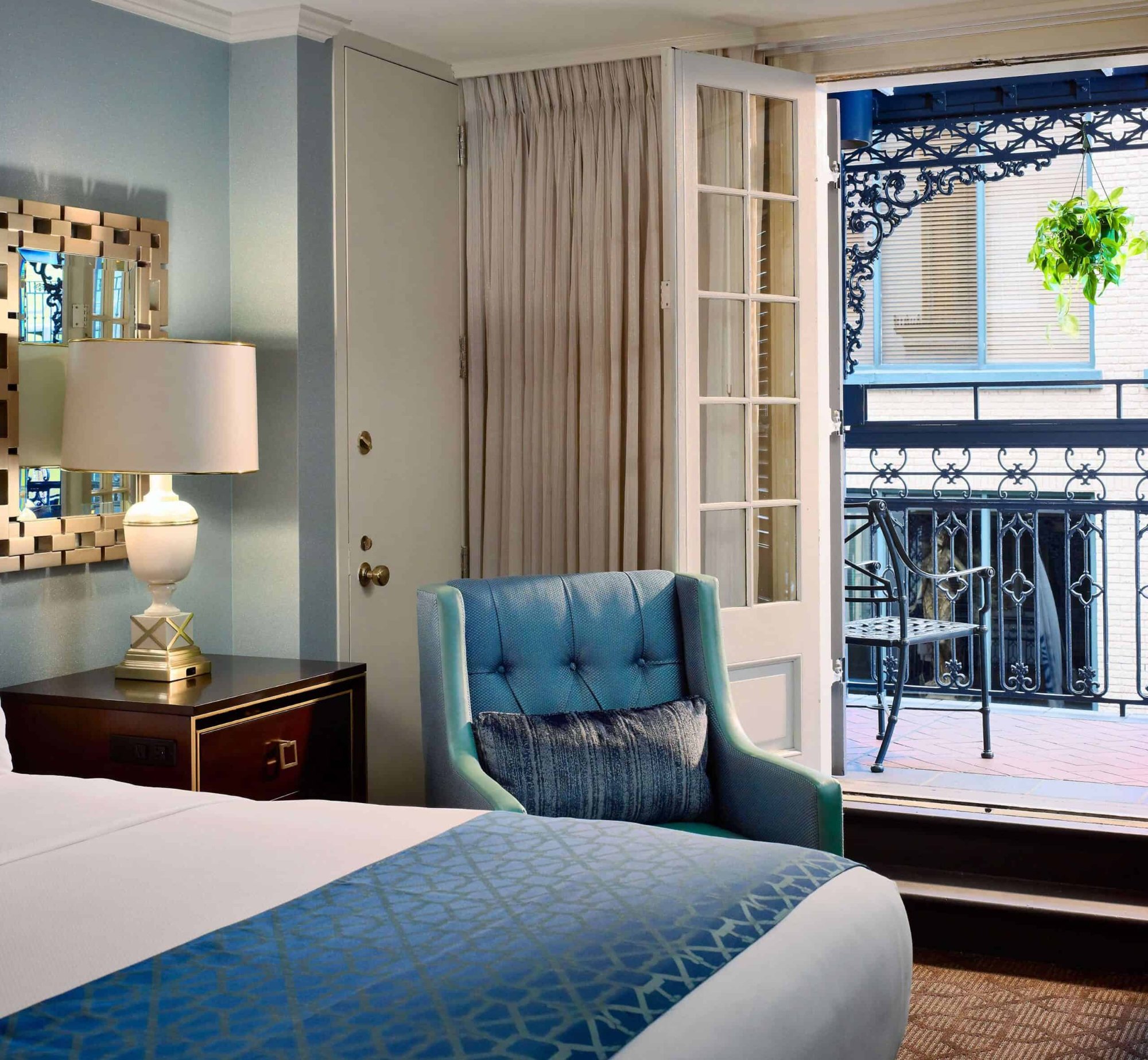 Royal Sonesta New Orleans guest room with balcony